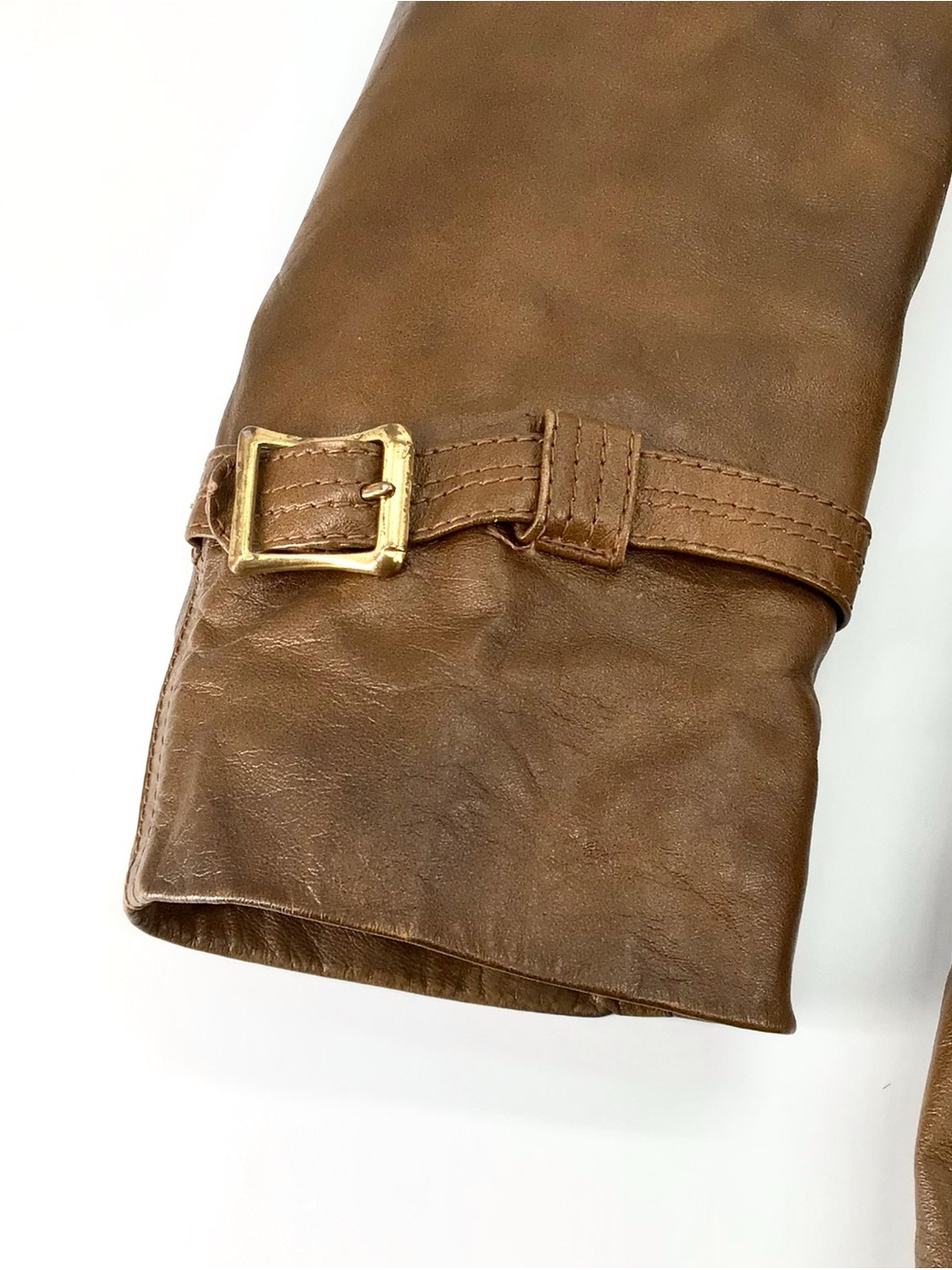 Vintage 70s Kawasaki Dealer Only RARE Genuine Leather Jacket Sz Large Brown Z-1 - Picture 8 of 16